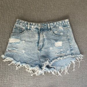 blue jean shorts